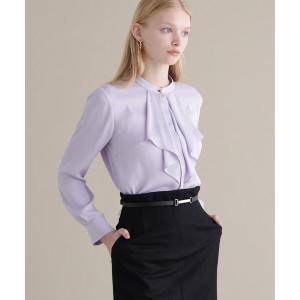 ブラウス シャツ フロントラッフルパールボタンブラウス レディース