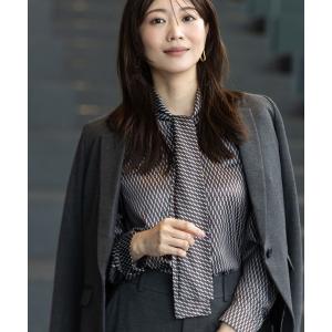 ブラウス シャツ 「ALCOLLAGEプリント」ボウタイプリントブラウス レディース