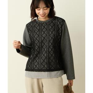 tシャツ レースドッキングプルオーバー レディース