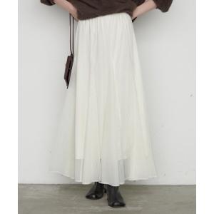スカート シアーパネルフレアスカート　秋服