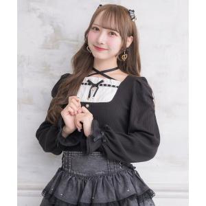Ank Rouge（アンクルージュ） ブラウス シャツ おリボン姫袖ブラウス