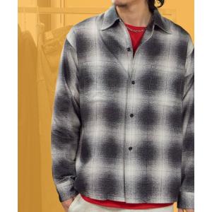 シャツ TOWNCRAFT/タウンクラフト RPINTED COTTON NEL CHECK SHIRT プリントネル オンブレチェック ネルシャツ ボックスシルエット メンズ カジュアル ア…