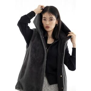 ベスト ジレ ファーキルトリバーシブルベスト レディース