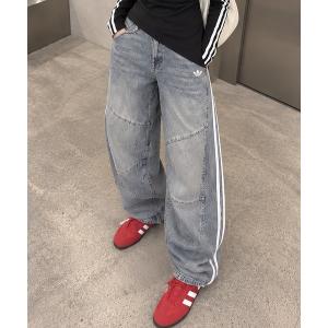 アディダス　adidas ワイドパンツ ジーンズ デニム デニムパンツ 「adidas/アディダス」デニムワイドパンツ /  デニム バレル パンツ レディース