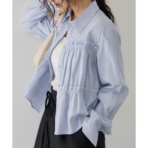 ブラウス シャツ ビスチェシャーリングシャツ レディース