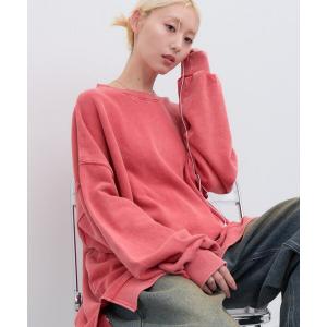 トレーナー スウェット 「WEB限定」「着るだけで自然と体型カバーが叶う」アシッド加工ビッグシルエットスウェット レディース メンズ