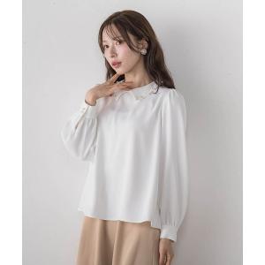 ブラウス シャツ 衿ビジューブラウス レディース