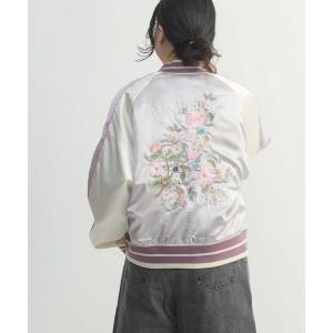 ブルゾン アウター 厚手 FLOWER EMBROIDERY SOUVENIR JACKET レディース