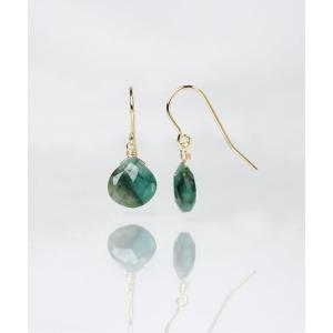 ピアス 「anq.」ステンレス316L/K14GF・天然石マロンピアス レディース