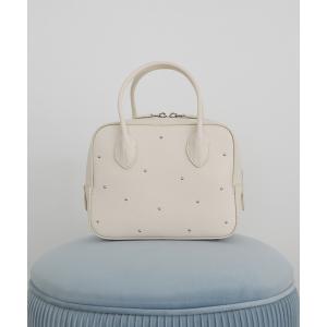 ハンドバッグ 「別注」「MAISON CANAU/メゾンカナウ」BOX-BOSTON-Sスタッズ