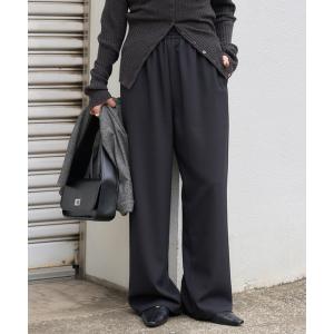 ワイドパンツ パンツ 「追加」ウールライクストレッチワイドパンツ レディース