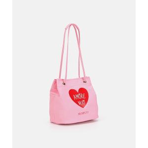 ショルダーバッグ バッグ RUBY TAYLOR Collaboration AMORE MIO ハートプリント キャンバス 巾着ショルダーバッグ - ピンク レディース