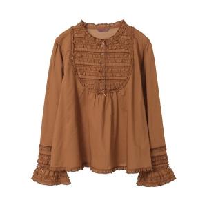 ブラウス シャツ ヨークフリルブラウス レディース