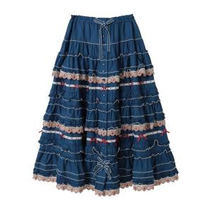 ロング スカート アップルレース使いスカート