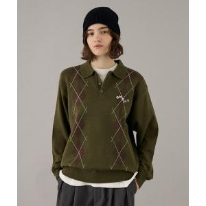 セーター ニット ARGYLE COLLAR KNIT POLO / アーガイルカラーニットポロ メンズ レディース