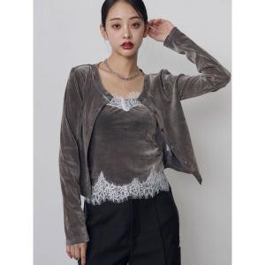 アンサンブル ベロアキャミアンサンブルカーデ　秋服