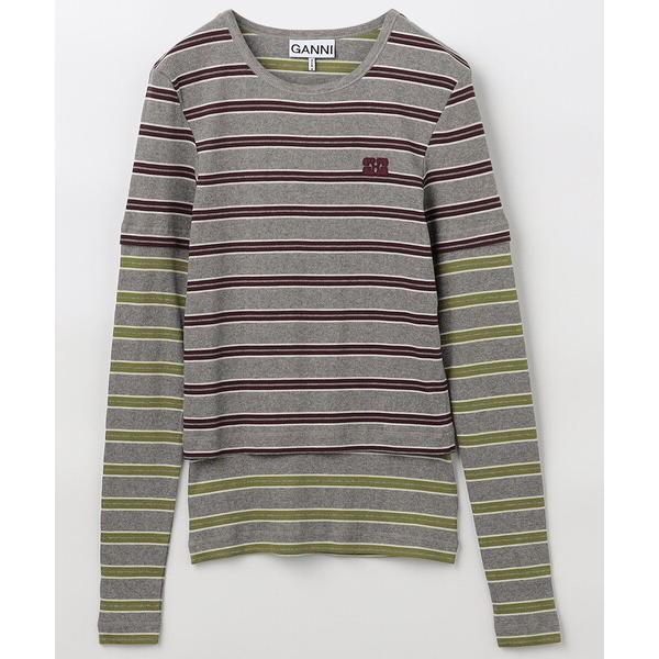 Ganni Ganni Soft Cotton Rib Long Tシャツ