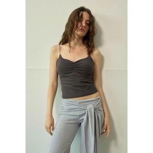キャミソール Ruched Spaghetti Strap Padded Camisole /パッドinスパゲッティキャミ