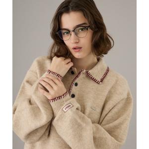 セーター ニット BLANKET STITCH COLLAR KNIT POLO / ブランケットステッチカラーニットポロ メンズ レディース