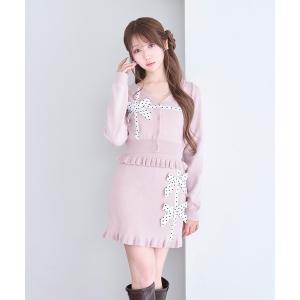 Rose Muse（ロゼミューズ） ワンピース 半袖 Piping puff sleeve dress