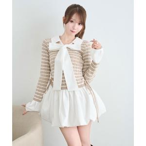 ワンピース Docking border knit o/p