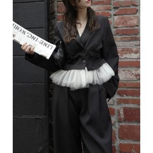 WILLFULLY（ウィルフリー） gather flare organdy peplum tops
