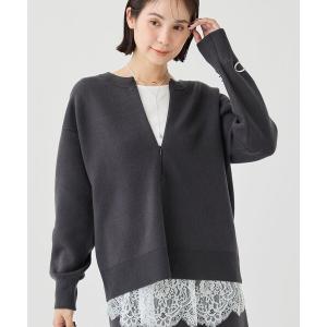 ニット セーター 「SETUP可／袖口裏 配色」ウーリーWフェイスニット レディース