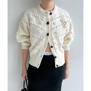 ニット セーター 「NOHRA /ノーラ」Popcorn knit cardigan レディース
