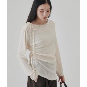 tシャツ 「ZOZOWEEK限定価格」ショルダーギャザーベロアロンT レディース