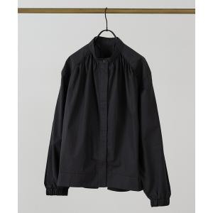 ブルゾン アウター 厚手 タイプライタージップアップギャザーブルゾン レディース