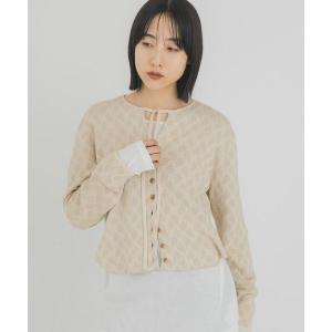 カーディガン フラワージャガードカーディガン レディース
