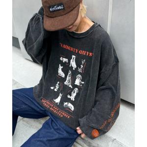トレーナー スウェット 「S.G」DOGプリント刺繍ヴィンテージスウェット メンズ