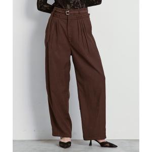 ワイドパンツ パンツ Double waist ベルテッドタックパンツ「セットアップ可能」 レディース