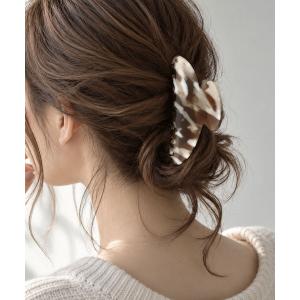 ヘアクリップ ブラウン系カラー マーブル＆無地バンス/ヘアクリップ