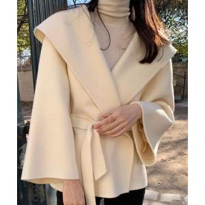 コート アウター YUGA_YGMC　　Korean-style　Oversized Hooded Belted Robe Coat レディース