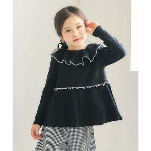 tシャツ 「2WAY」フリル衿ペプラムリブトップス キッズ 子供服 女の子