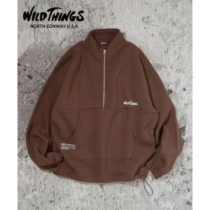 トレーナー スウェット WILD THINGS/ワイルドシングス 限定展開 別注 ハーフジップ スウェット メンズ