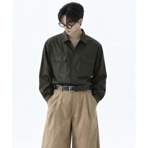シャツ 「Genuine Dickies/ジェニュインディッキーズ」ルーズシルエット ツイル 長袖 ワークシャツ ミリタリーシャツ メンズ ユニセックス