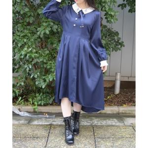 ワンピース Ｗ釦フィッシュテールワンピース