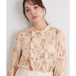 ブラウス シャツ 「手洗い可／日本製」花柄フリルブラウス レディース