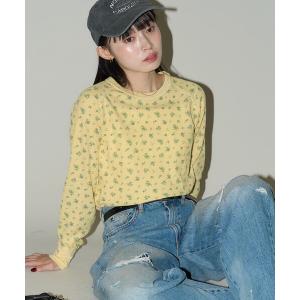 tシャツ JEMORGAN/ジェーイーモーガン ワッフル オーバーダイ 花柄 ロンT　限定展開 レディース