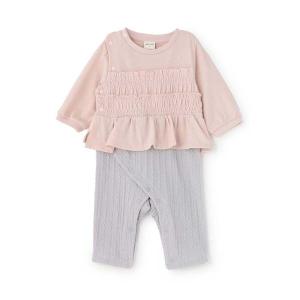 ベビー服 ロンパース 「リンク」シャーリングフリルカバーオール