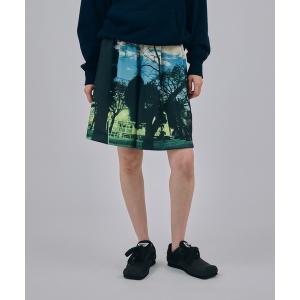 ワイドパンツ パンツ PRINT RIB WIDE SHORTS レディース メンズ