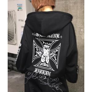 パーカー A'GEM/9 × .kom 「A'GEM/9/エージェムナイン」エンジェルクロスジップアップパーカー レディース メンズ
