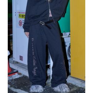 ワイドパンツ スウェットパンツ ジャージ A'GEM/9 × .kom 「A'GEM/9/エージェムナイン」ラインストーンエンジェルバルーンパンツ レディース メンズ