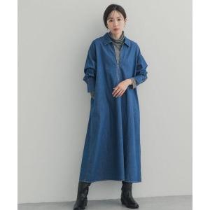 ワンピース フロントジップデニムワンピース