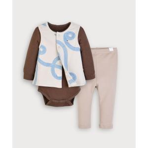 ベビー服 ロンパース 「3点セット」カービーベスト＆ボディスーツ＆レギンス