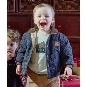 ブルゾン アウター クッキーリバーシブル軽量パデットジャケット キッズ 子供服 男の子 女の子