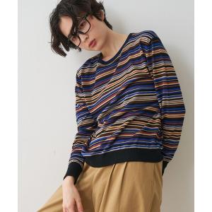 ニット セーター マルチボーダーニットプルオーバー レディース
