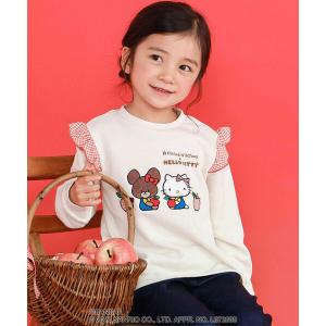 トレーナー 「くまのがっこう×ハローキティ×SLAPSLIP」肩フリル裏毛トレーナー(80~130cm) キッズ 子供服 女の子